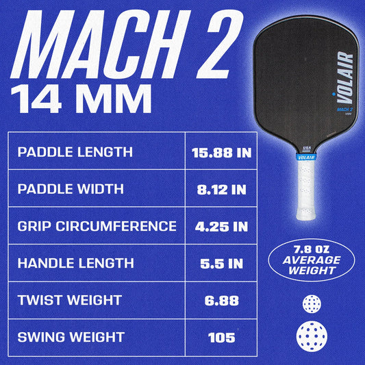 Volair Mach 2 14mm Pickleball Paddle