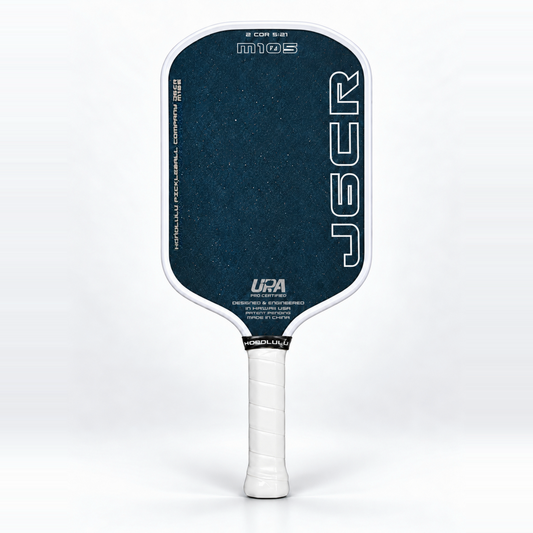 Honolulu J6CR M 105 Crystal Blue Endurance Surface Pickleball Paddle - White