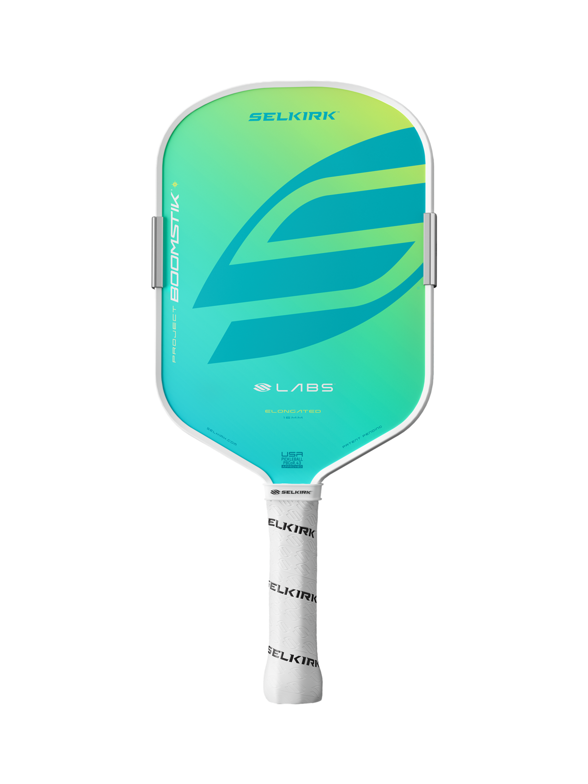 Selkirk Labs Project Boomstik Elongated 16mm Pickleball Paddle in Calypso, front view