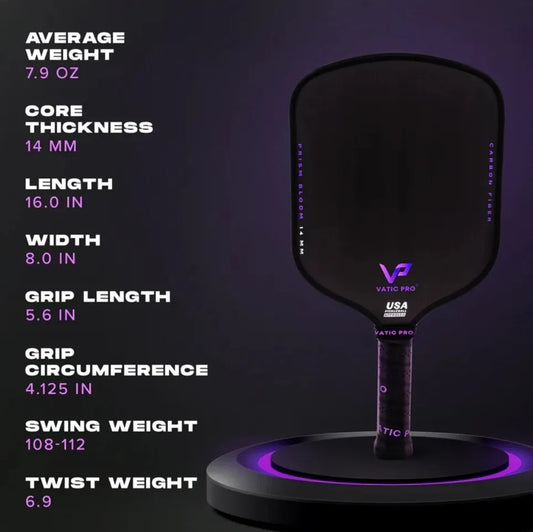 Vatic Pro Prism Bloom 14mm Pickleball Paddle, statistics