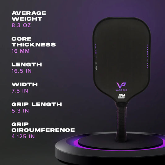 Vatic Pro Prism V7 16mm Pickleball Paddle, statistics