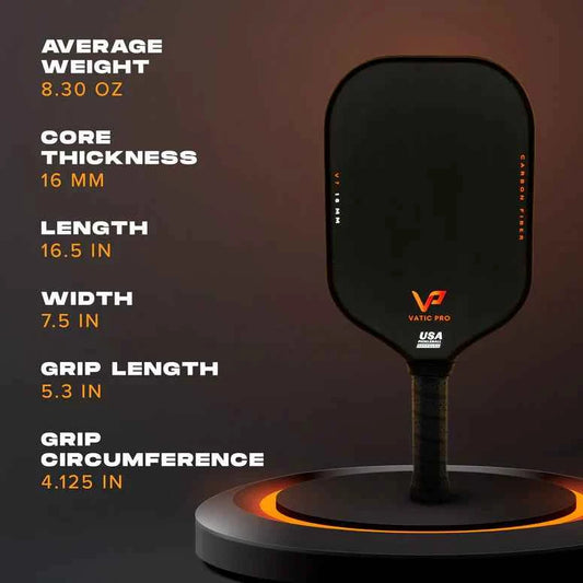 Vatic V7 Carbon Fiber 16mm Pickleball Paddle