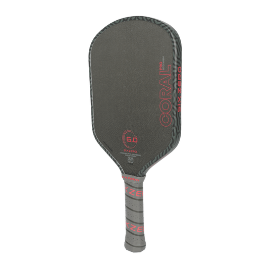 Sixzero Coral Pro Hybrid Infrared 16mm Pickleball Paddle, angled view