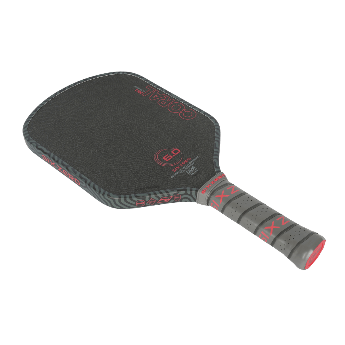Sixzero Coral Pro Hybrid Infrared 16mm Pickleball Paddle, face detail
