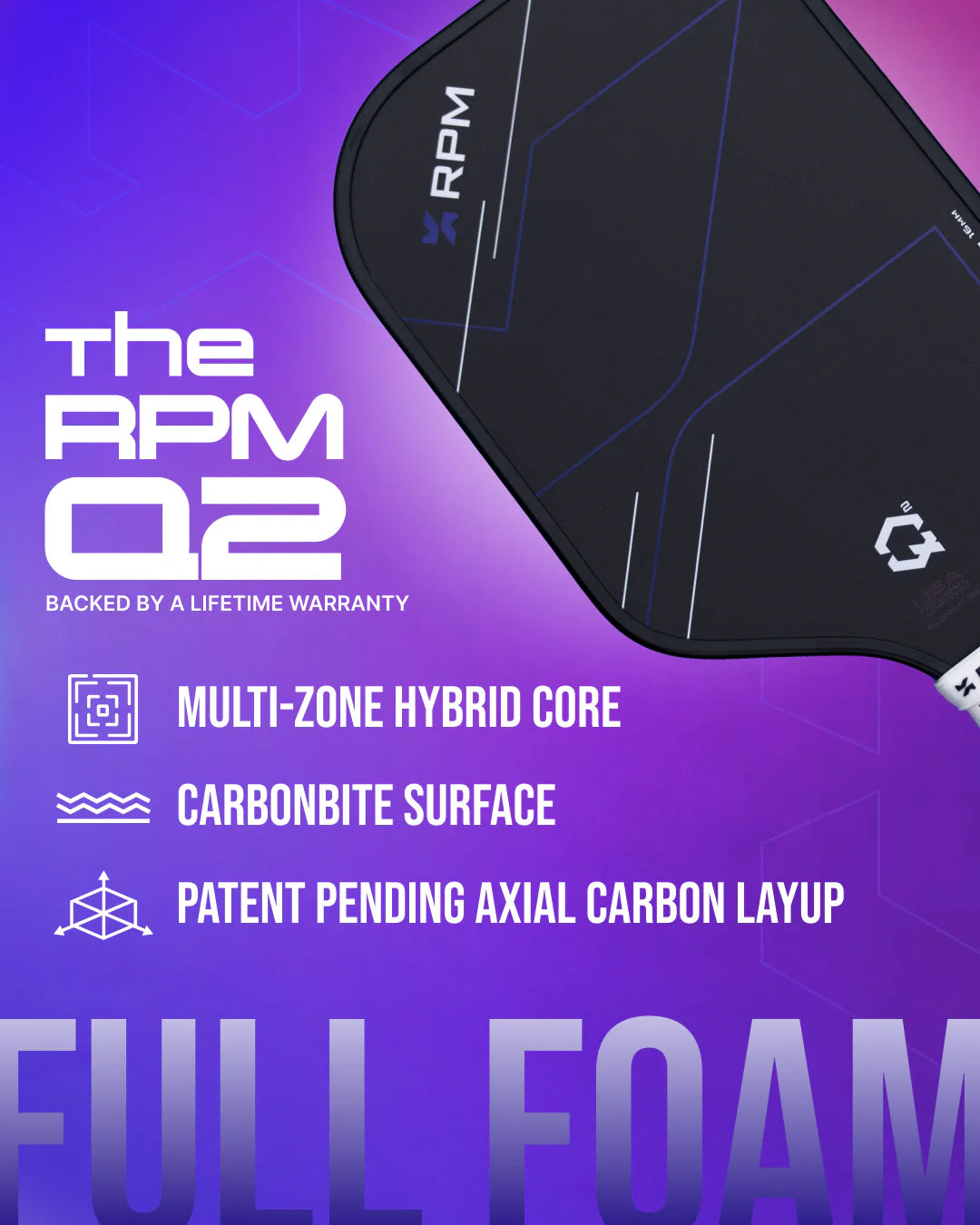 RPM Q2 14MM WIDEBODY Pickleball Paddle - Hometownpickleball.com