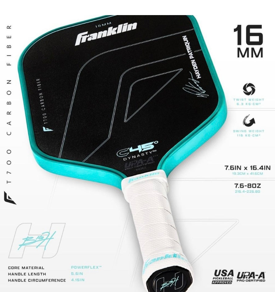 Franklin C45 Hayden Patriquin 16mm Pickleball Paddle - Hometownpickleball.com