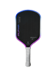 Pickleball paddle with purple and black design on a white background