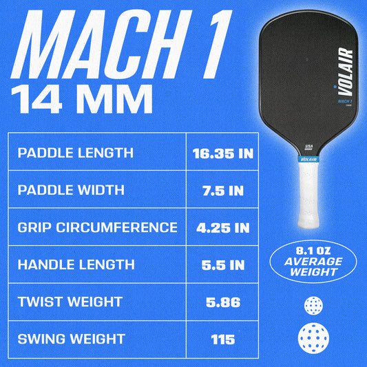 Volair Mach 1 14mm Pickleball Paddle