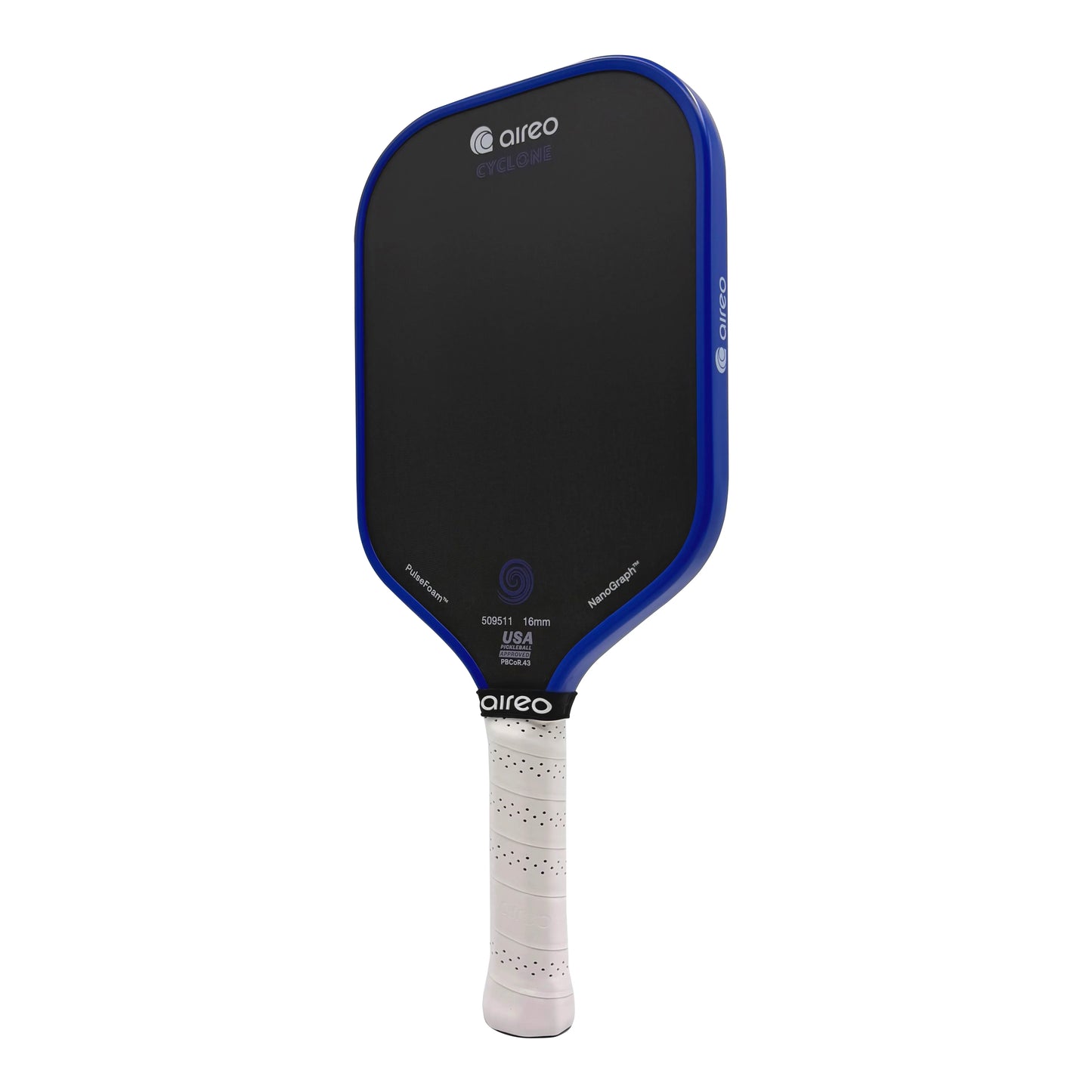 AIREO Cyclone 16mm Pickleball Paddle – NanoGraph Grit Surface with PulseFoam™ Power Core
