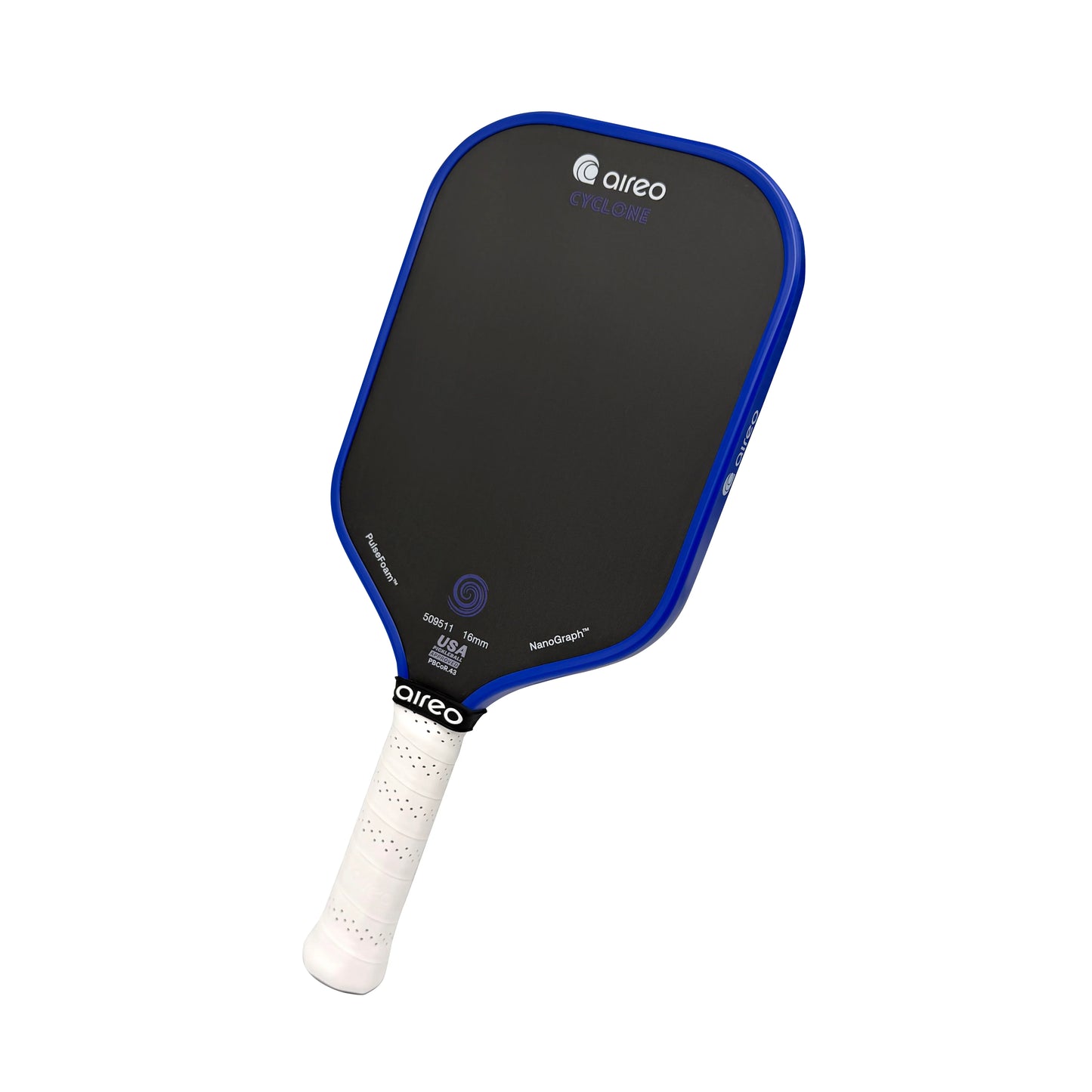 AIREO Cyclone 16mm Pickleball Paddle – NanoGraph Grit Surface with PulseFoam™ Power Core