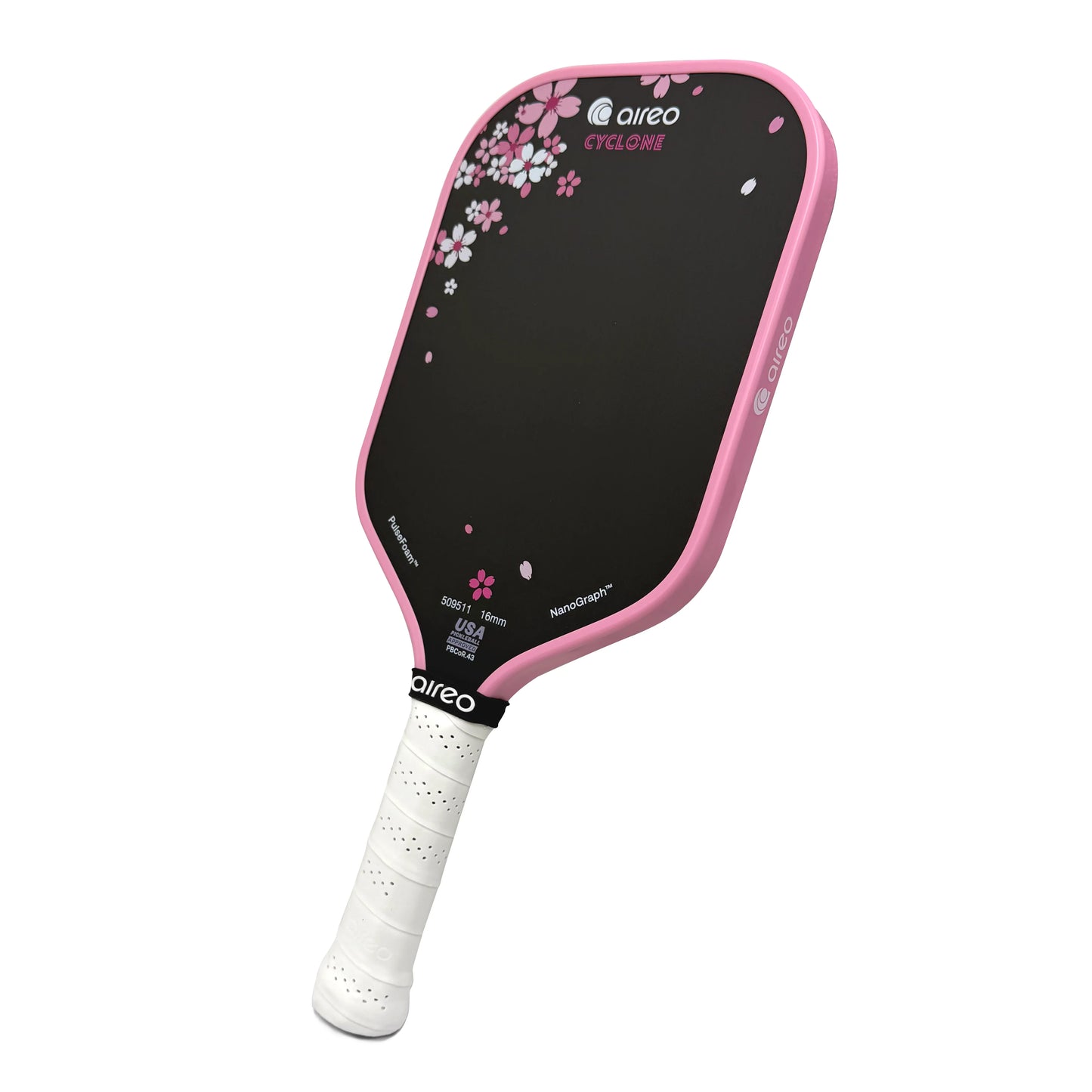 AIREO Cyclone 16mm Pickleball Paddle – NanoGraph Grit Surface with PulseFoam™ Power Core