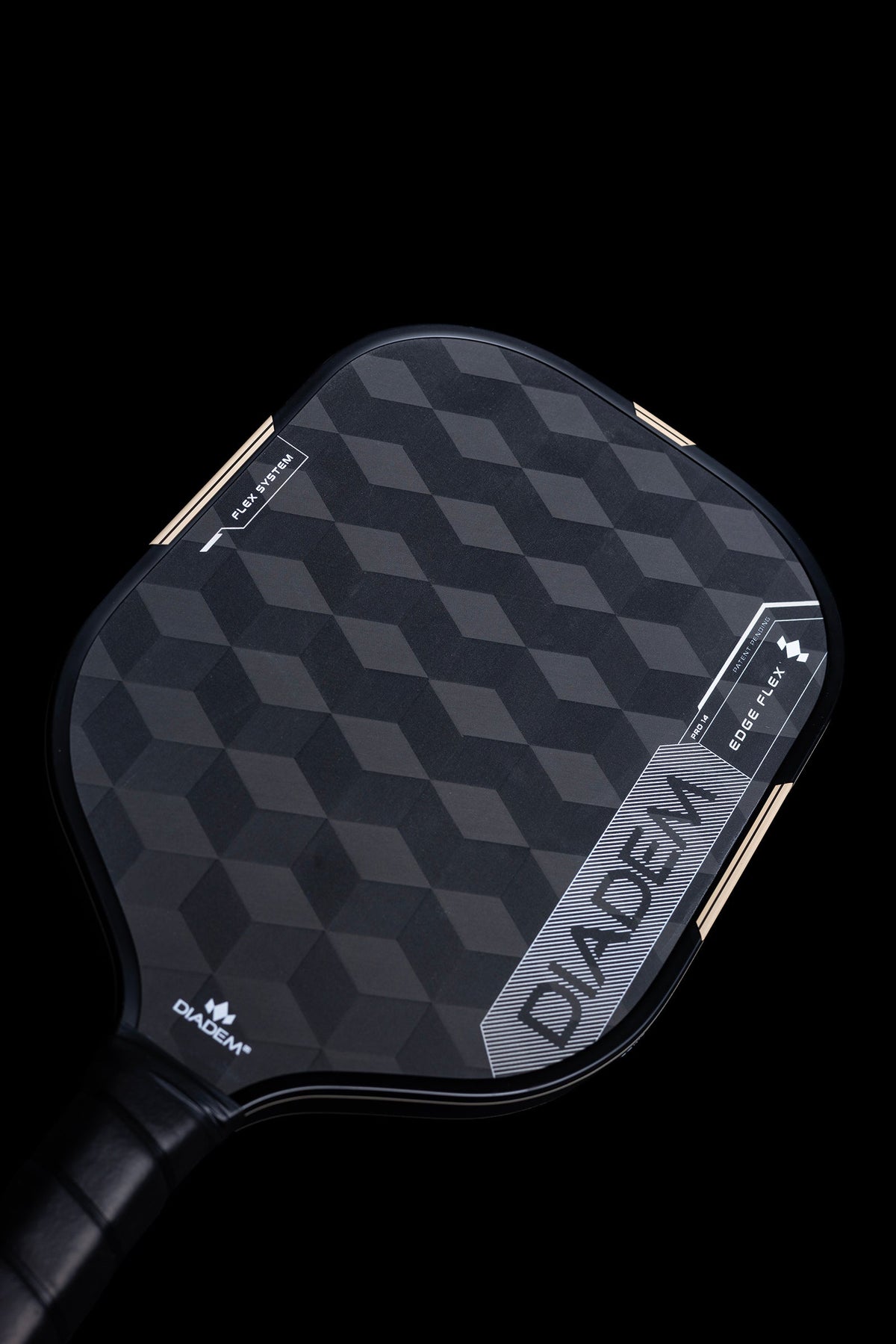 Diadem Edge Flex Pro 14mm Pickleball Paddle, fused 18K hitting surface detail