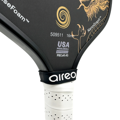 AIREO Cyclone 16mm Pickleball Paddle – NanoGraph Grit Surface with PulseFoam™ Power Core