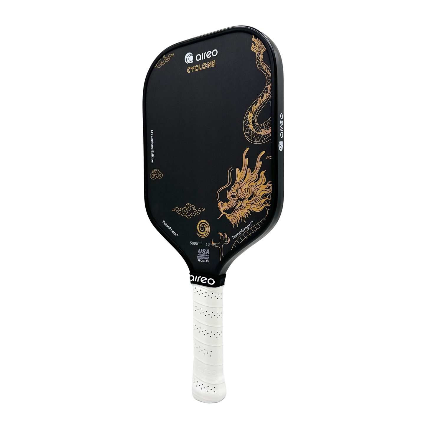 AIREO Cyclone 16mm Pickleball Paddle – NanoGraph Grit Surface with PulseFoam™ Power Core