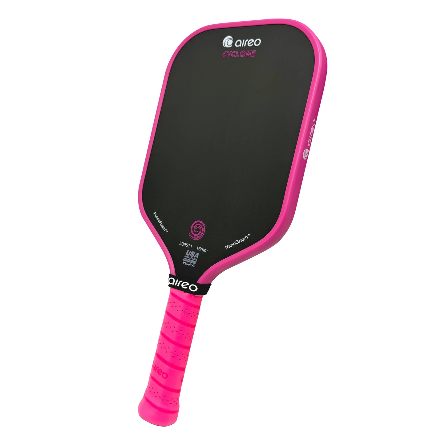 AIREO Cyclone 16mm Pickleball Paddle – NanoGraph Grit Surface with PulseFoam™ Power Core
