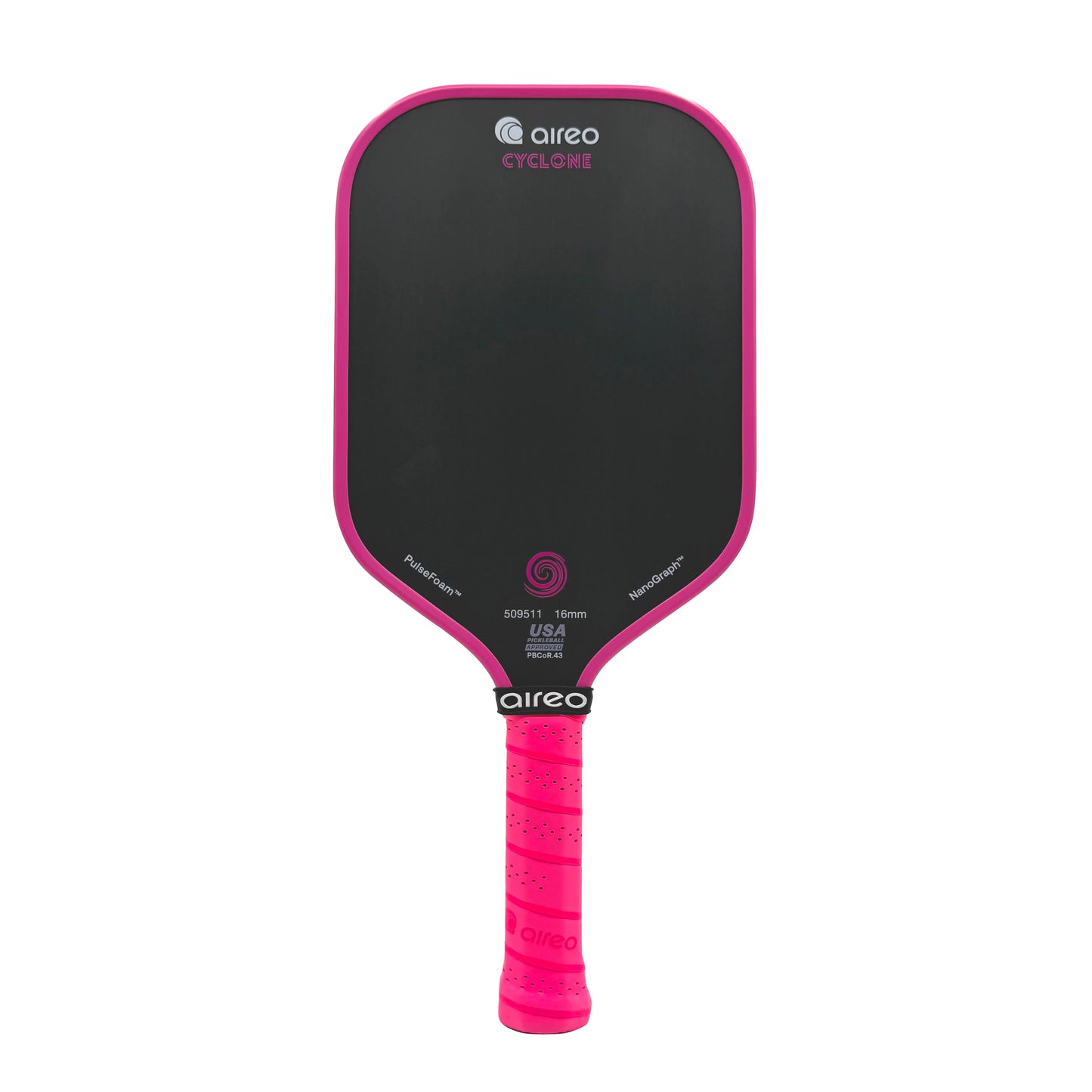 AIREO Cyclone 16mm Pickleball Paddle – NanoGraph Grit Surface with PulseFoam™ Power Core