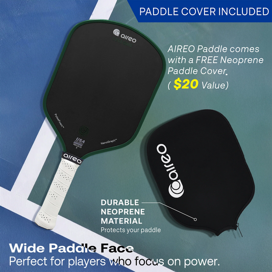 AIREO Cyclone Hybrid 16mm Pickleball Paddle – NanoGraph Grit Surface with PulseFoam™ Power Core