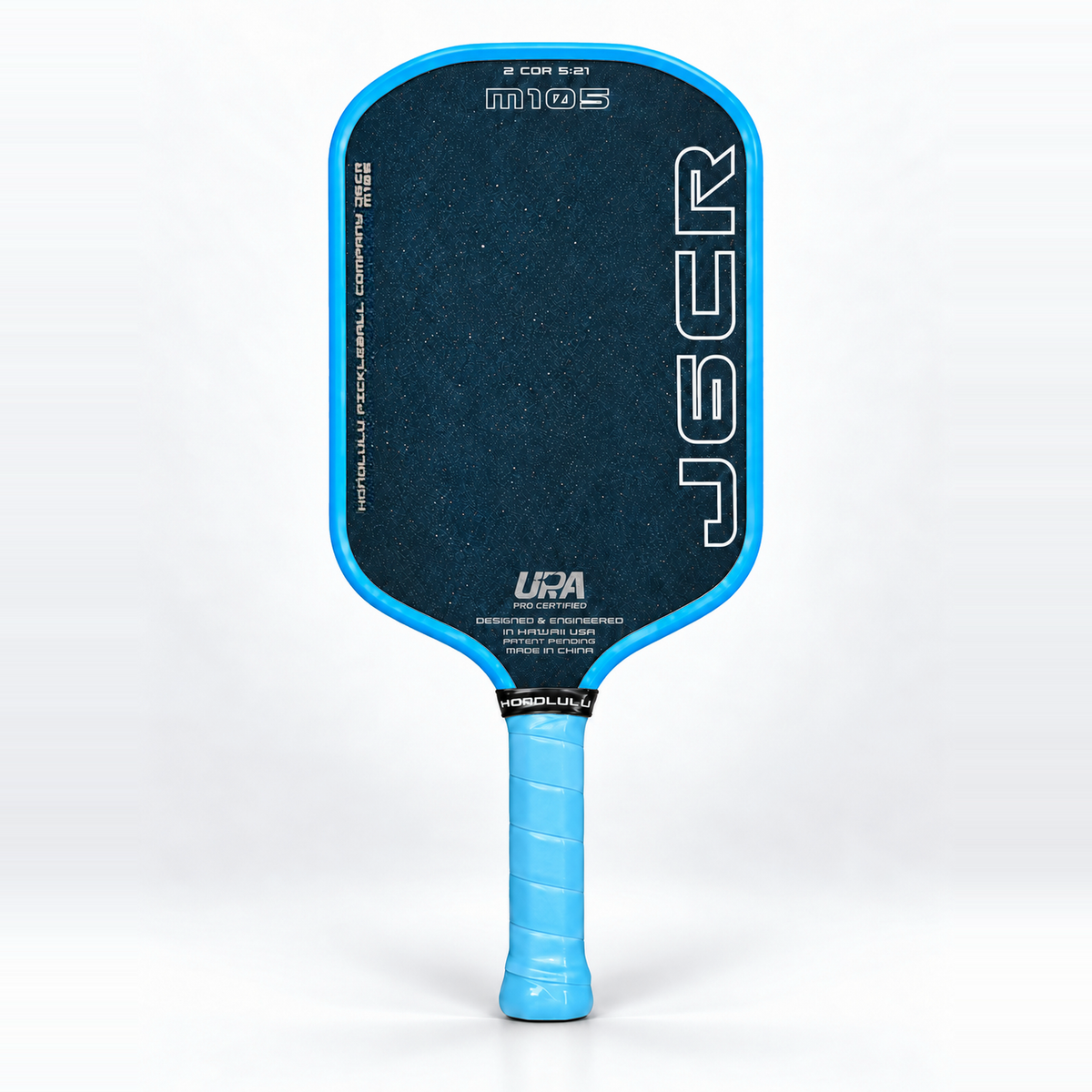 Honolulu J6CR M 105 Crystal Blue Endurance Surface Pickleball Paddle - Blue