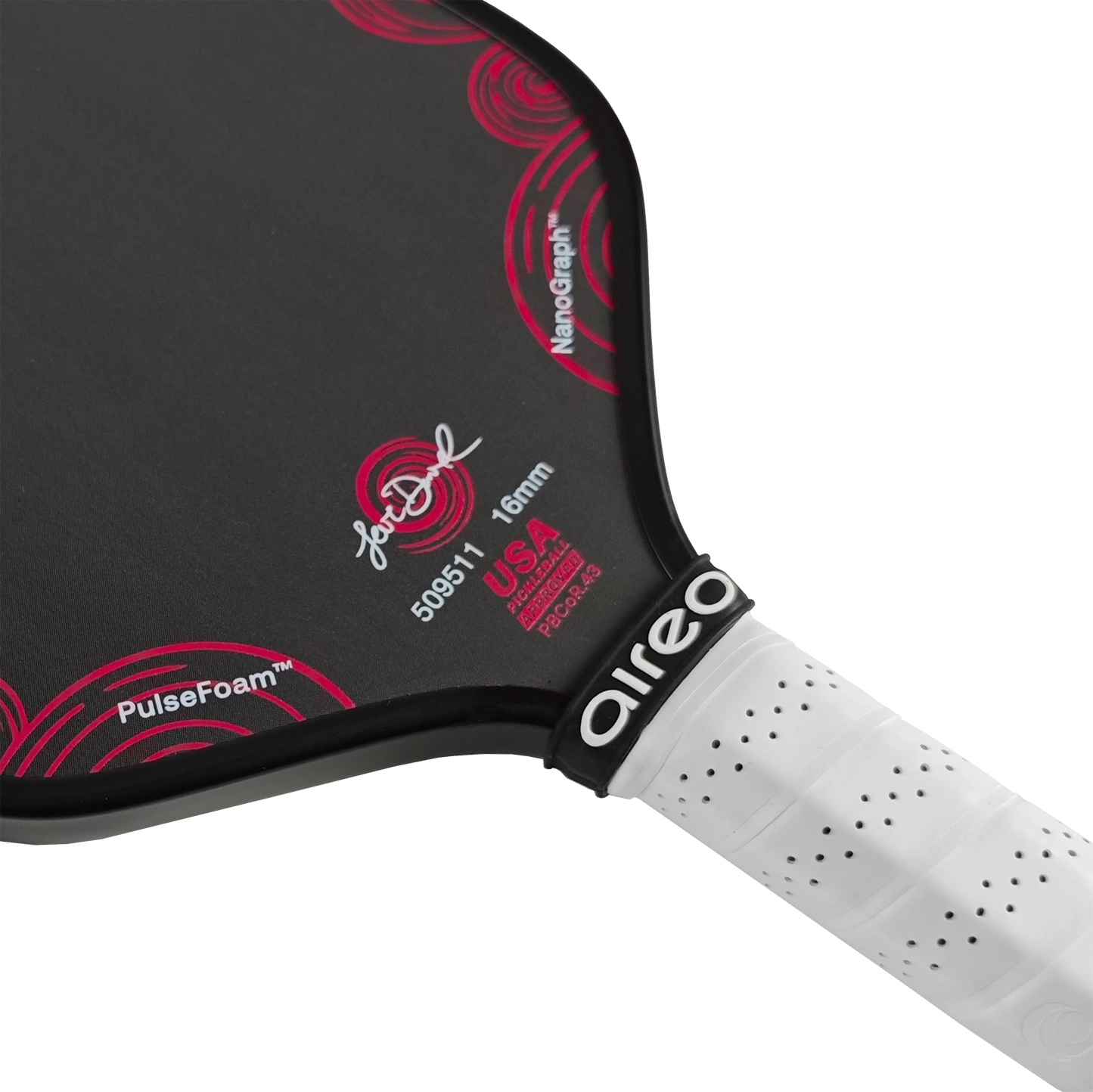 AIREO Cyclone 16mm Pickleball Paddle – NanoGraph Grit Surface with PulseFoam™ Power Core